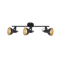 Spot Vintage Soft Metallo Oro 3 Luci E14 Ip20