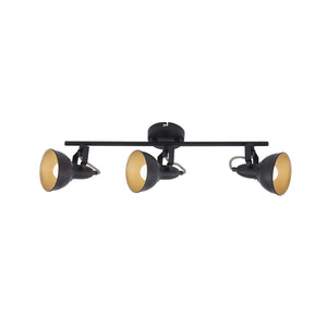 Spot Vintage Soft Metallo Oro 3 Luci E14 Ip20