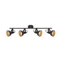 Spot Vintage Soft Metallo Oro 4 Luci E14