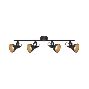 Spot Vintage Soft Metallo Oro 4 Luci E14