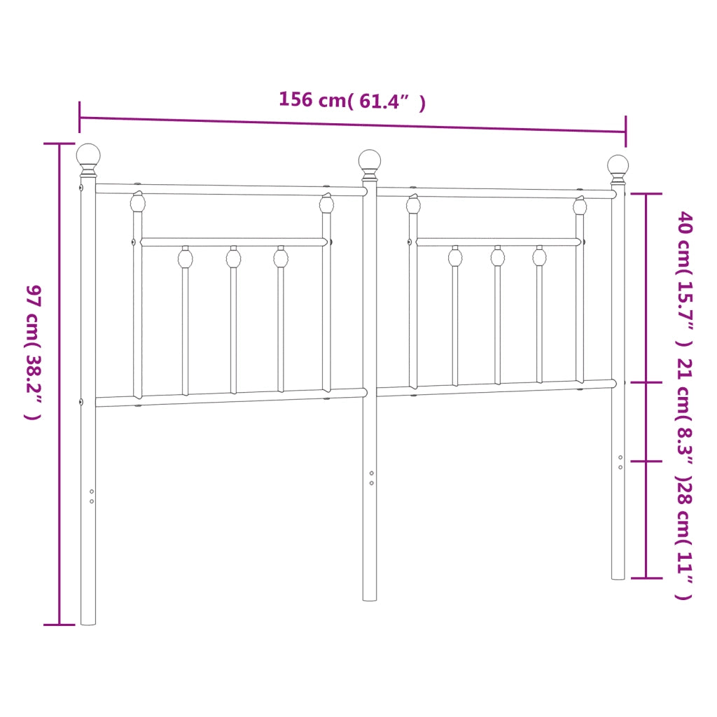 Testiera di Ricambio in Metallo Bianco 150 cm 353620