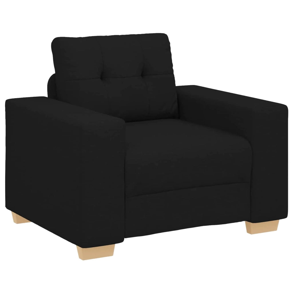 Divano 3 pcs Nero 221 x 80 x 80 cm Tessuto misto lino 3324630