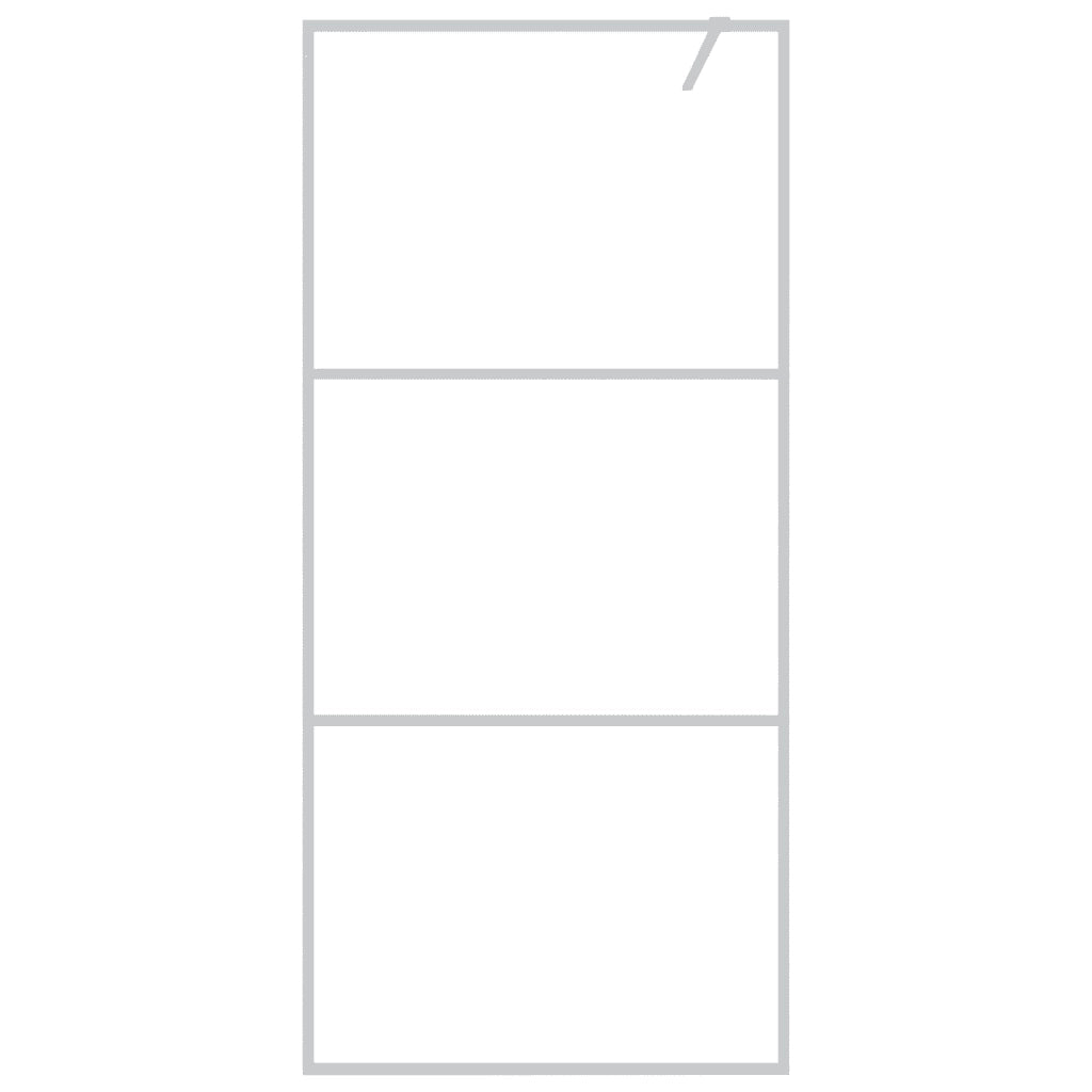 Parete Doccia Walk in Argento 90x195 cm Vetro Trasparente ESG 152116