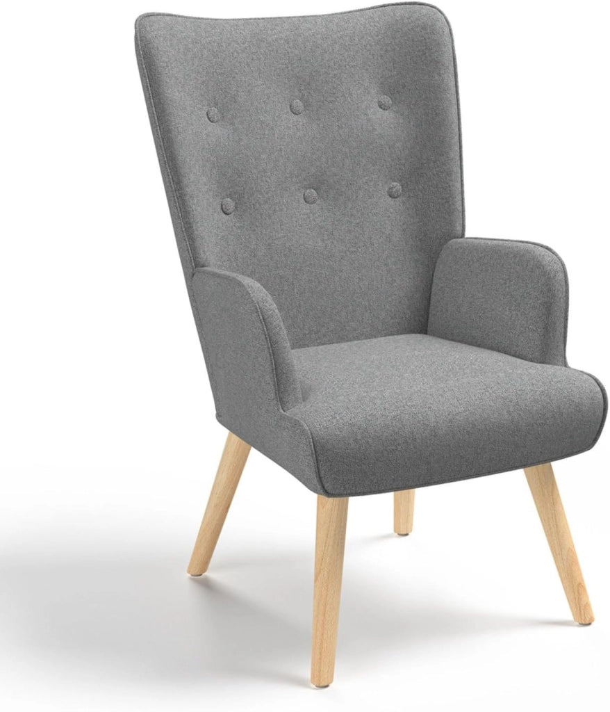 Poltrona scandinava IVAR in tessuto grigio chiaro