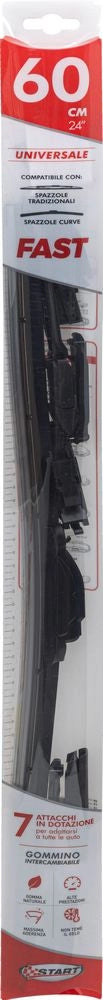"Spazzola tergicristallo singola Fast 60 cm - 24"", per spazzole tradizionali e curve"