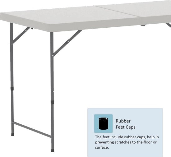 Tavolo da campeggio - estremamente robusto - ideale per matrimoni - feste - buffet - giardino - picnic - ripiegabile - 122 cm - con maniglia portatile