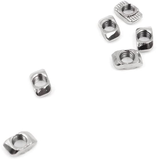Materiale per fissaggio - 100 pezzi - Verniciato - Acciaio inossidabile - Fissaggio - Profilo di alluminio - EU20-M5 - Fissaggio per viti