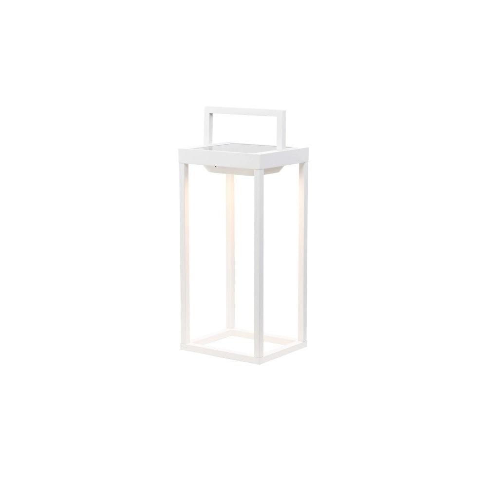 Zafferano - Lanterna Home solar 2 a led 37,3cm - Lampada da parete e da tavolo 2W con batteria e sensore crepuscolare - Bianca