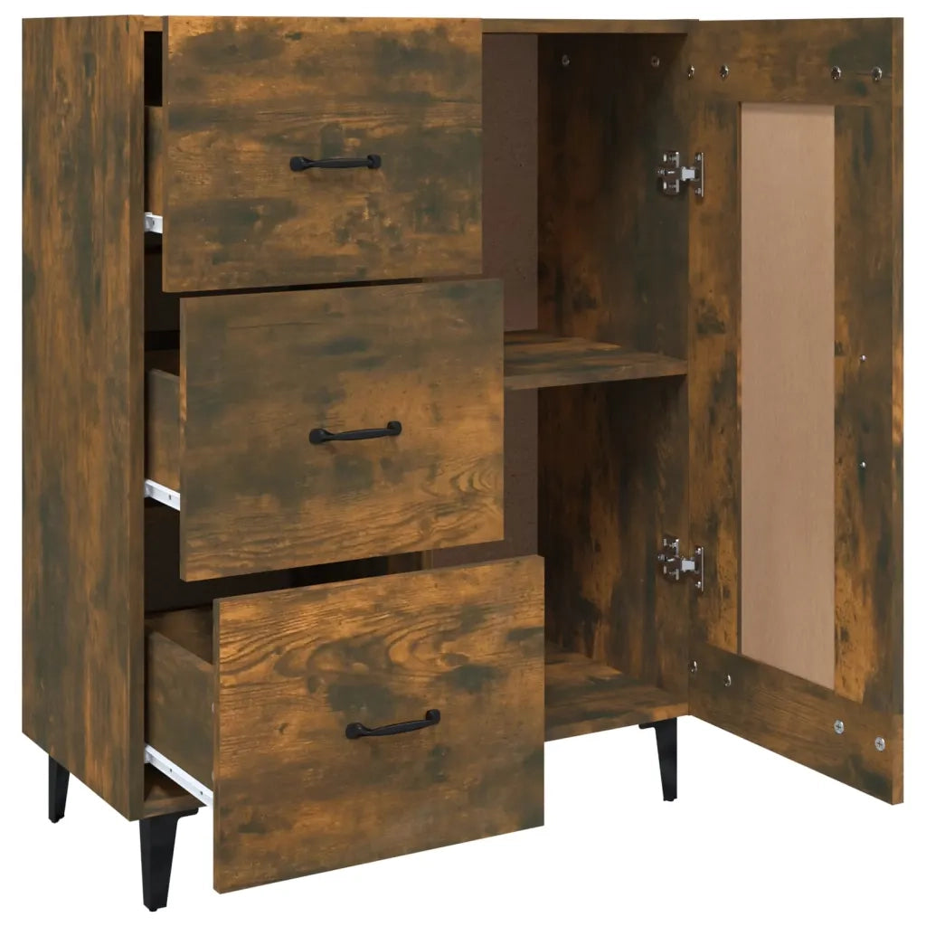 Credenza | Madia | Buffet da pranzo | Armadio da pranzo Rovere Fumo 69,5x34x90 cm in Legno Multistrato