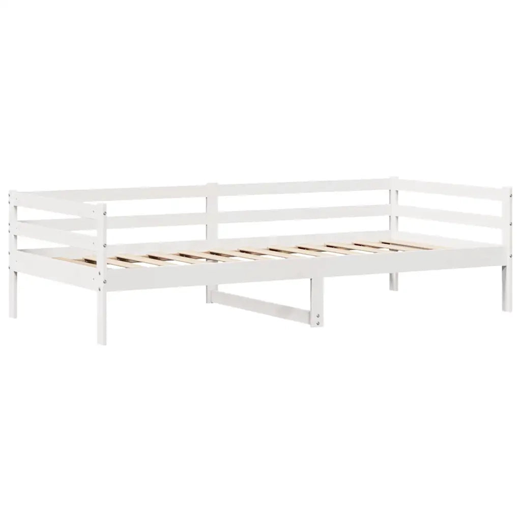 Letto singolo | Letto per adulti | Dormeuse con Cassetti Bianco 90x200 cm Legno Massello di Pino