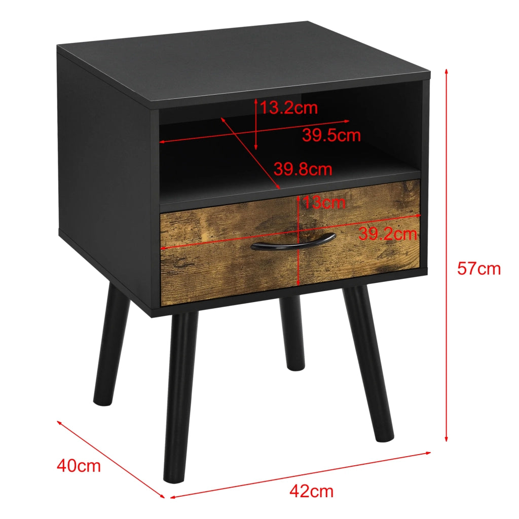 Set di 2 tavolini laterali neri effetto legno scuro 03_0009709