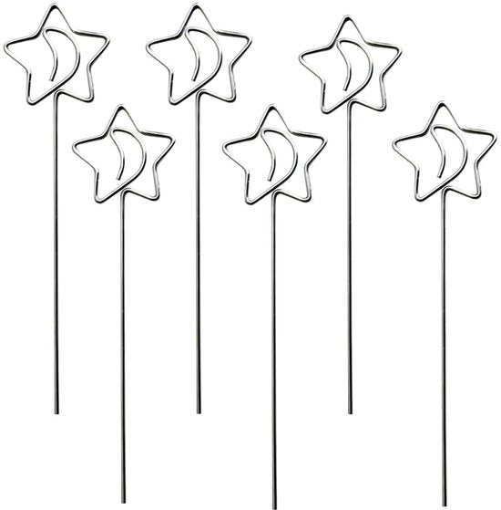 Sostegno per foto metallico, 6 clip metalliche Memo, holder per cartelle, clip per tavolo, numeratore per tavolo, decorazione per torta di compleanno, festa e matrimonio.