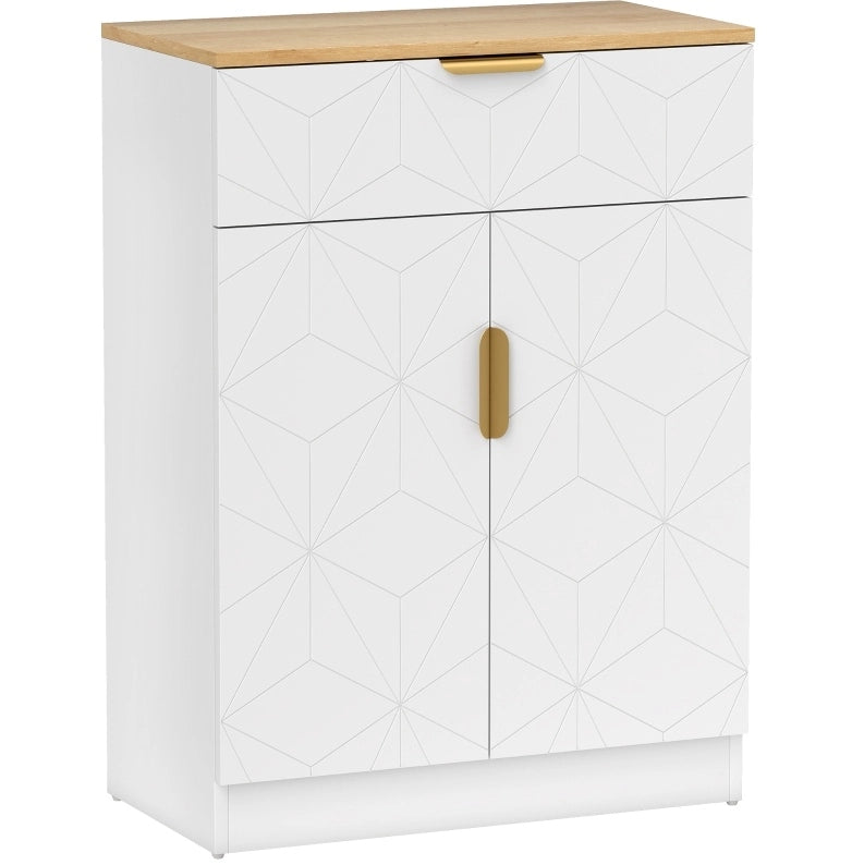 Credenza bianca con cassetto e ripiani regolabili