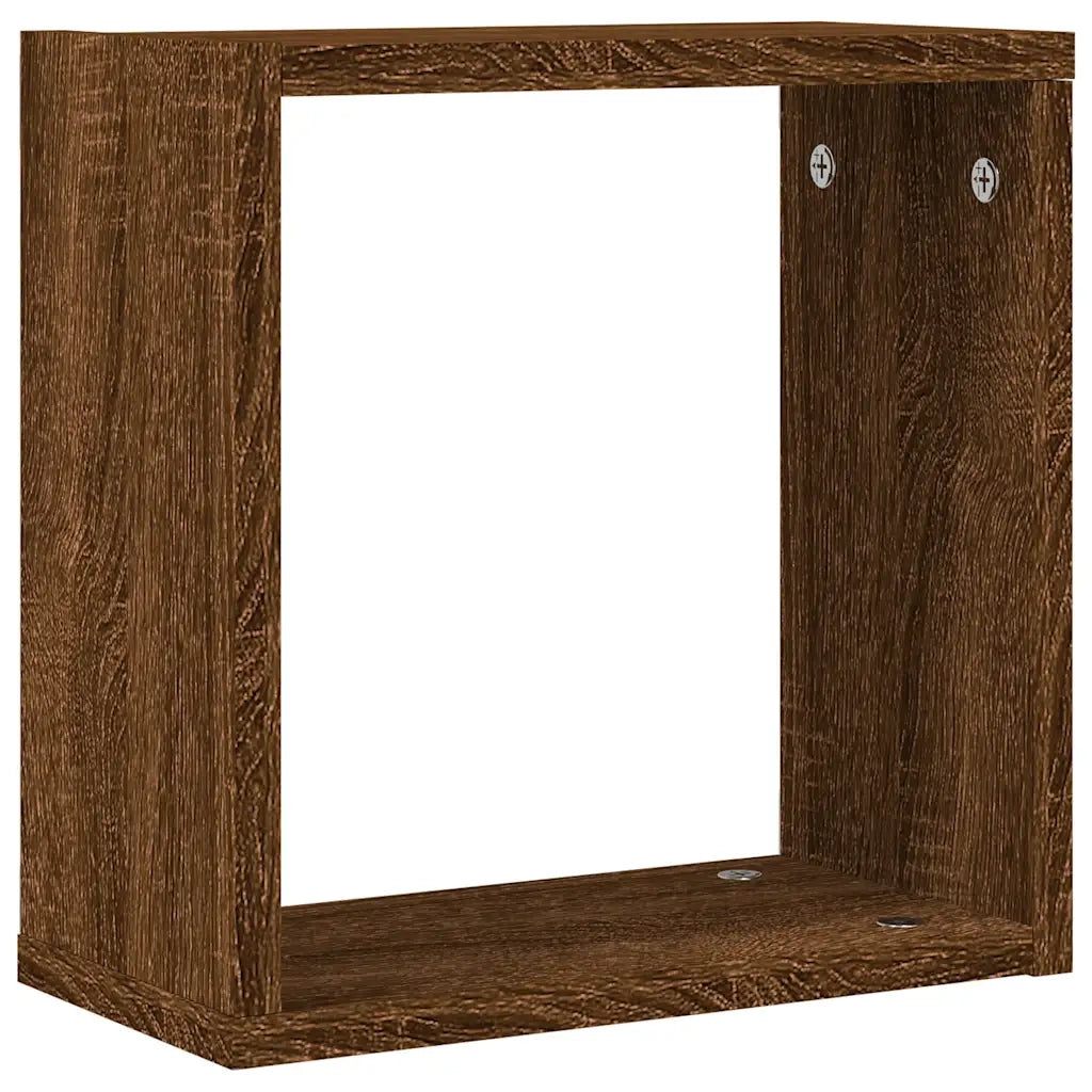 Mensole a Cubo 4 pz Rovere Marrone 30x15x30 cm