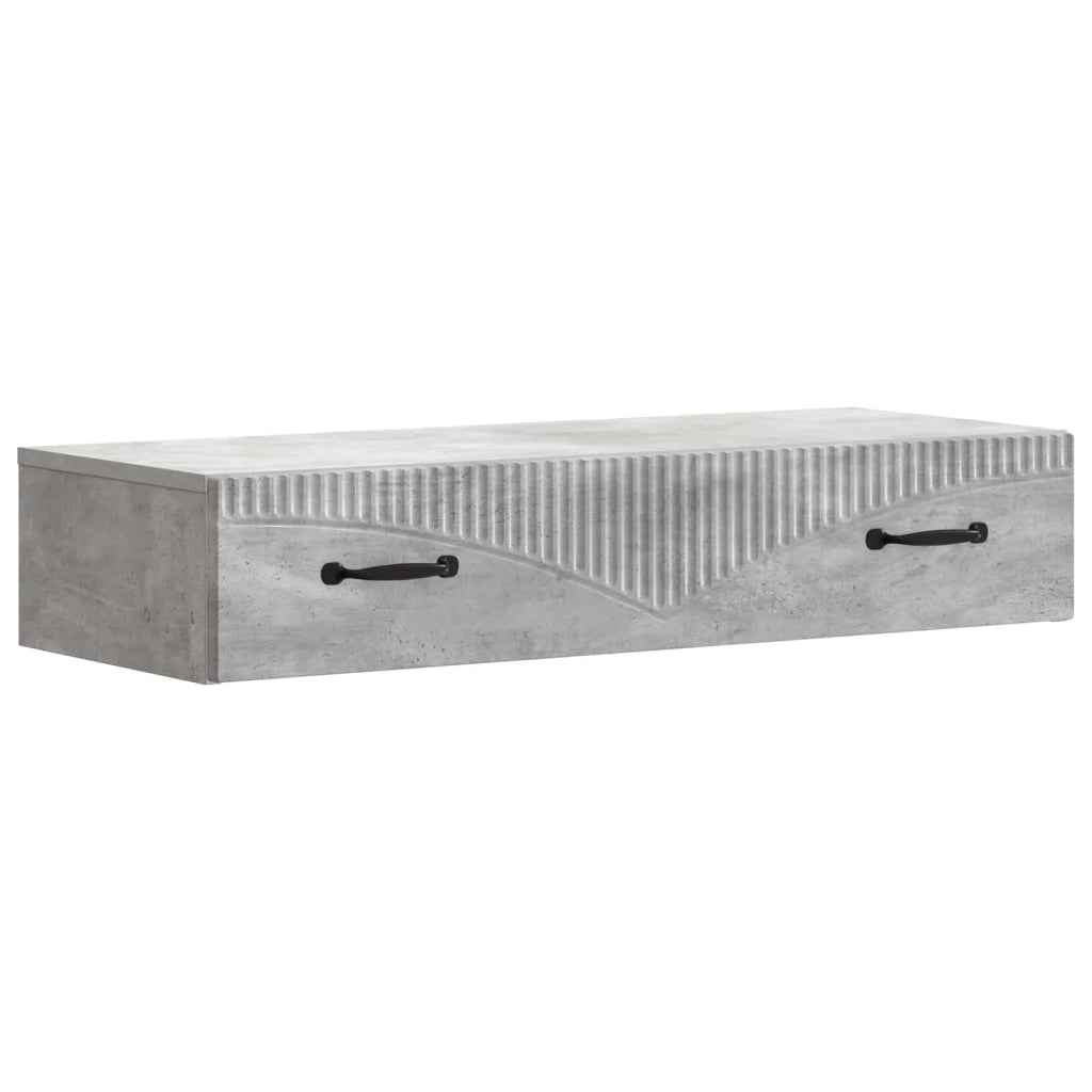 Tavolino da Parete Laterale Grigio Cemento 87,5 x 34,5 x 17 cm 899008