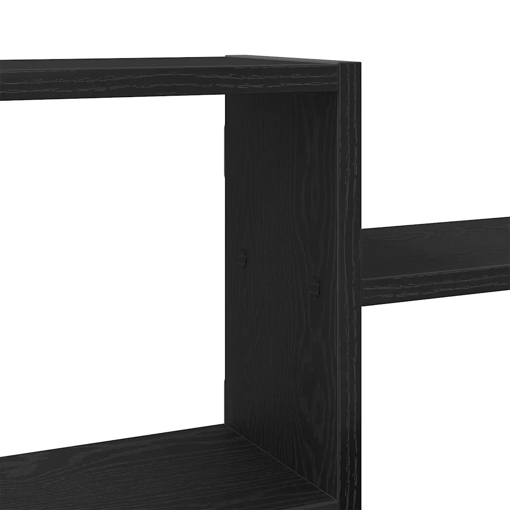 Scaffale a Parete Rovere Nero 104x15x49 cm in Truciolato