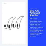 Organizzatore di Sella - Supporto multifunzionale per la testa - Hanger per la rimozione - Acciaio inossidabile - Decorazione con pietre d'imitazione di diamante - Spazio aggiuntivo per borse - Hanger automatico