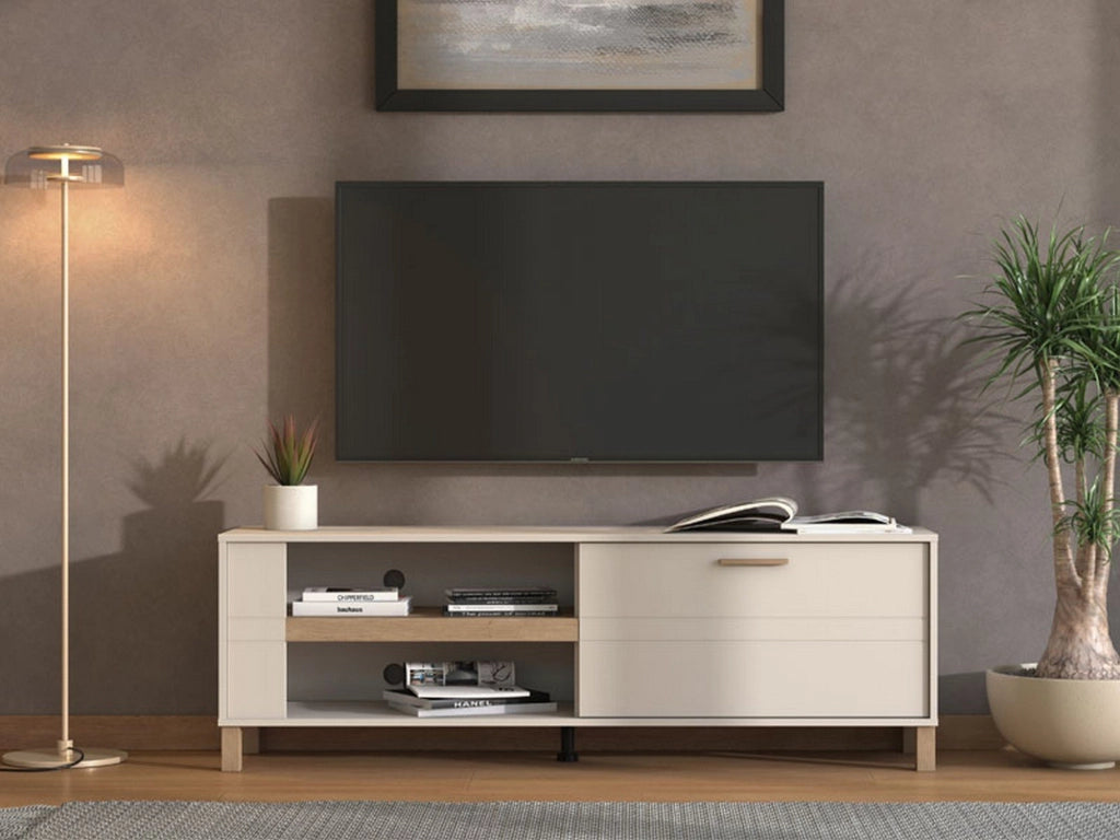 Magliolo, Mobile Porta tv 2 Ripiani, 157x40x52h cm Beige