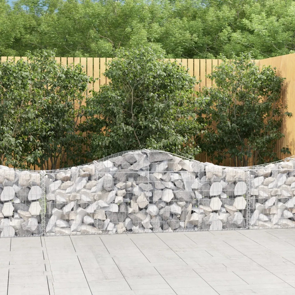 Cesti Gabbioni ad Arco 12 pz 200x30x60/80 cm Ferro Zincato 3145398