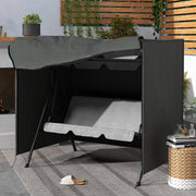 Copertura protettiva per dondolo da giardino 3 posti, impermeabile e resistente ai raggi UV, 177x114x152 cm, grigio scuro