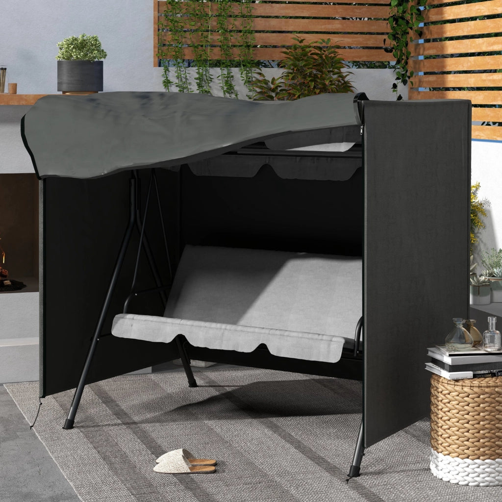 Copertura protettiva per dondolo da giardino 3 posti, impermeabile e resistente ai raggi UV, 177x114x152 cm, grigio scuro