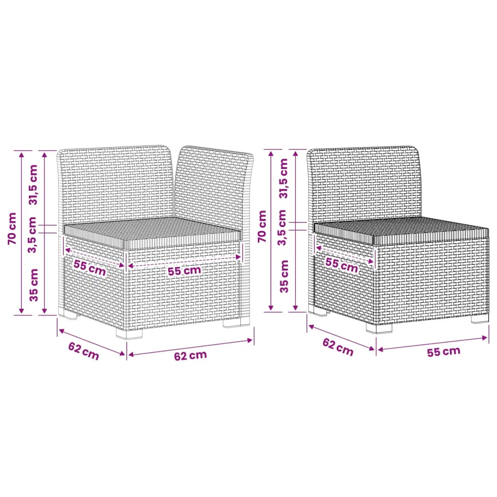 Divano da Giardino a 2 Posti Aspetto Rattan PP Grigio Chiaro 8011923