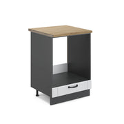Mobile per forno da incasso Fame-Line Bianco rustico/Antracite 60 cm, PL Rovere Vicco