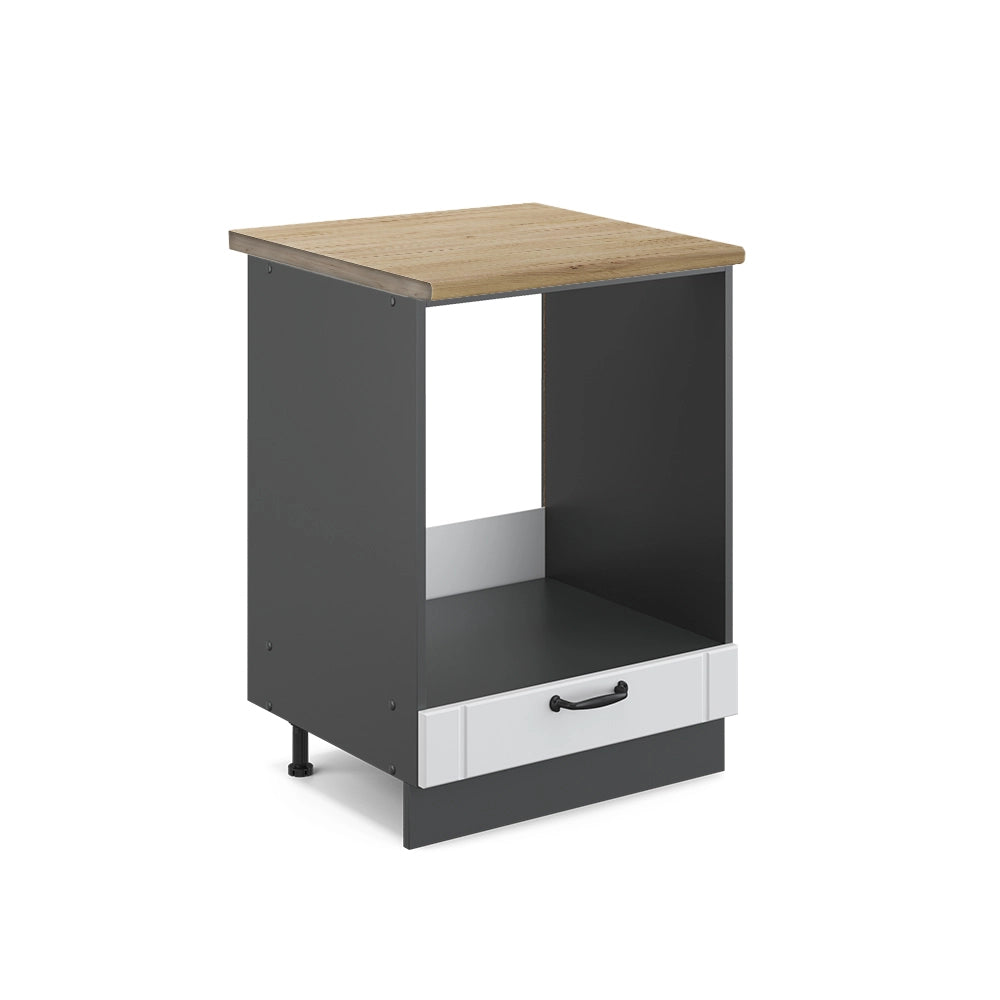 Mobile per forno da incasso Fame-Line Bianco rustico/Antracite 60 cm, PL Rovere Vicco