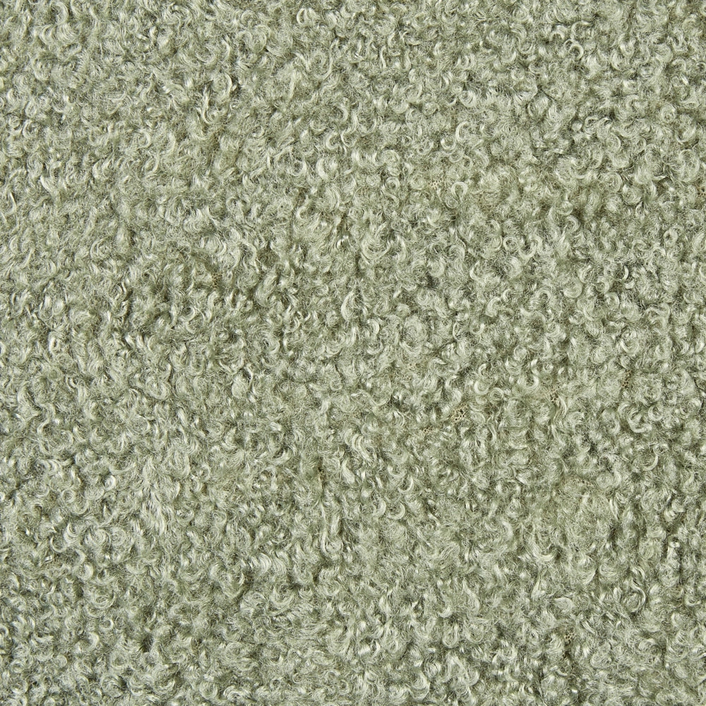 Set di 2 sedie da bar bouclé verde chiaro con gambe in acciaio e schienale rotondo soggiorno salotto
