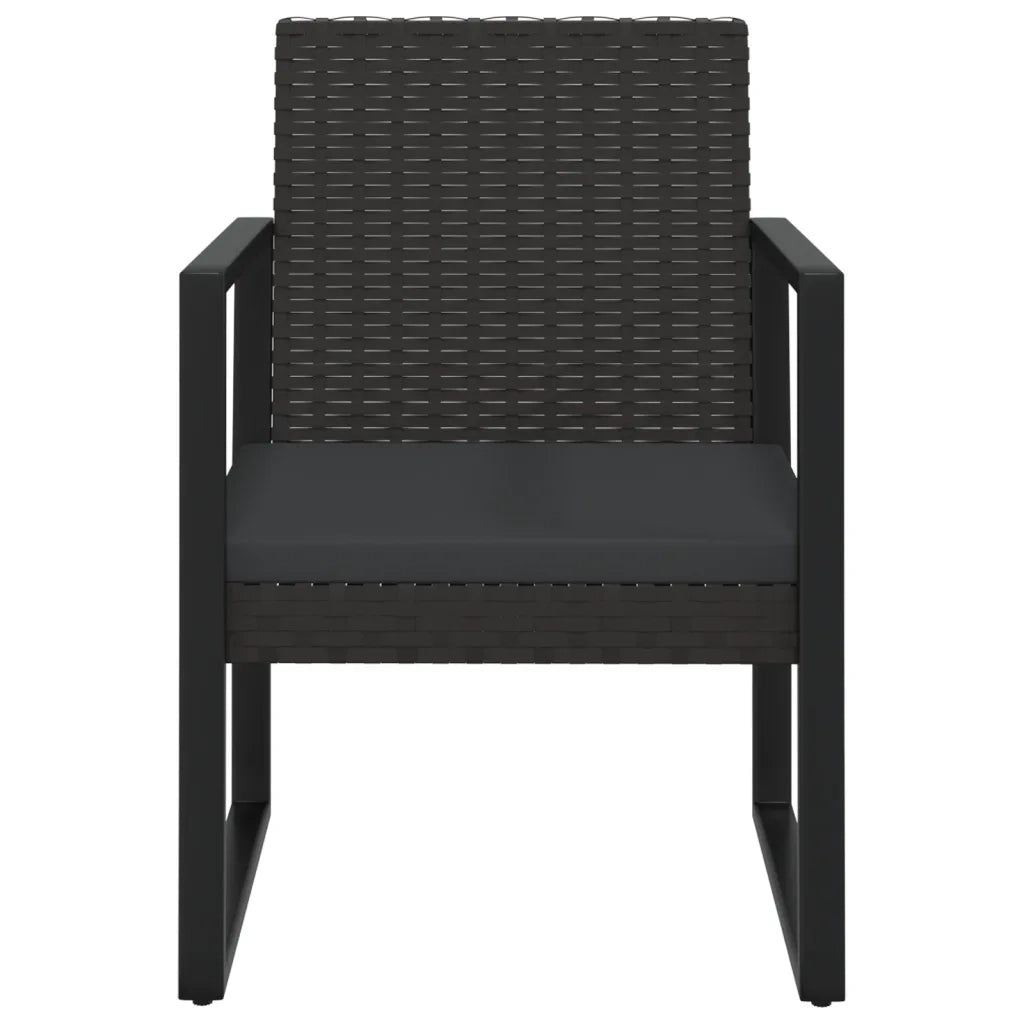 Set Divani da Giardino 4 pz con Cuscini Nero in Polyrattan 319199