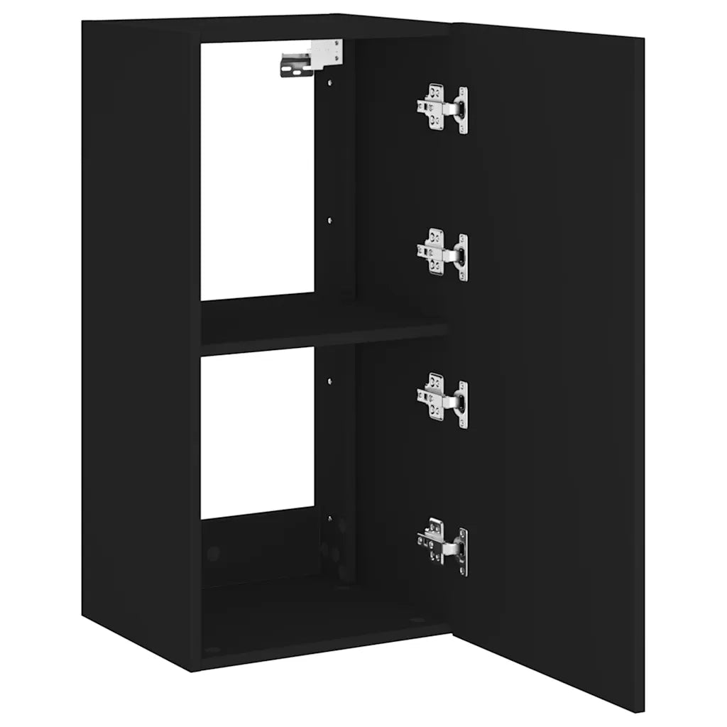 Mobile TV a Parete con Luci LED Nero 40,5x35x80 cm 837261