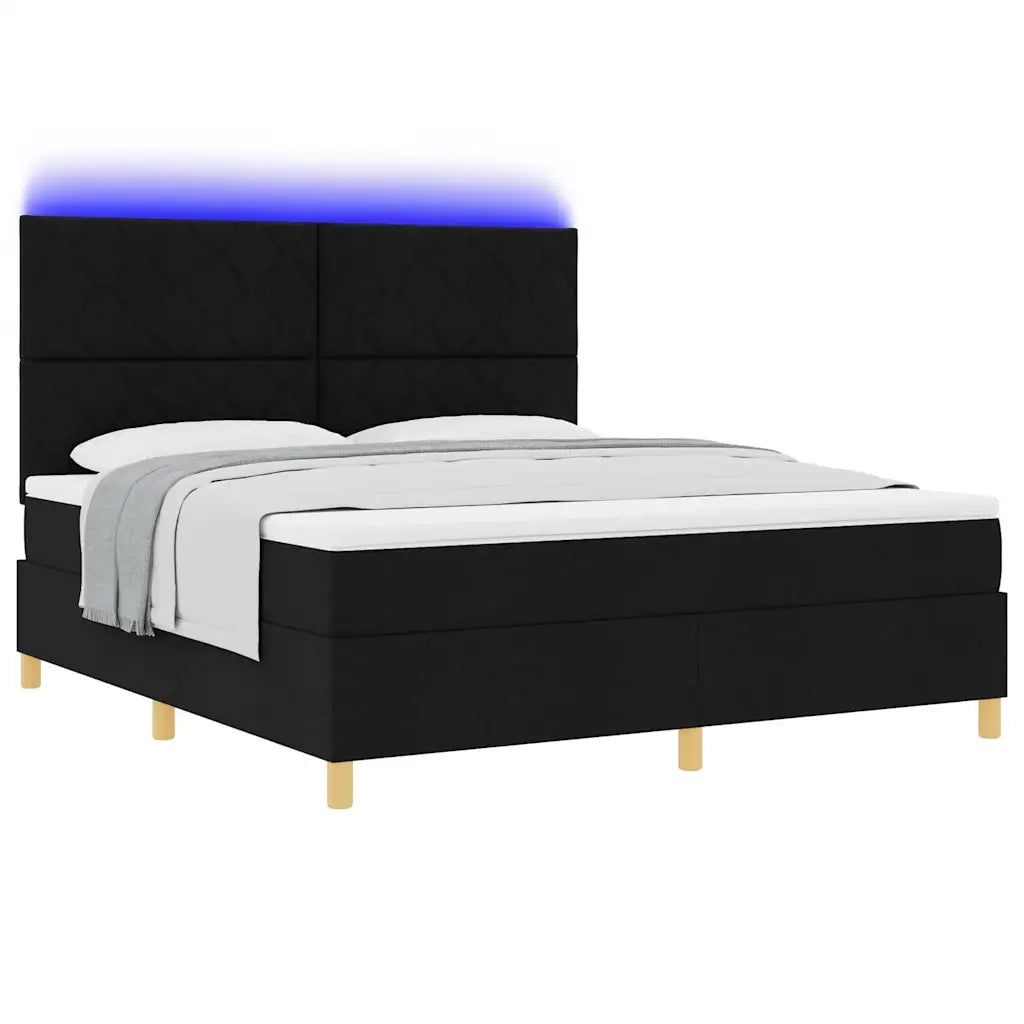 Letto a molle con materasso Nero 180 x 200 cm Tessuto 3343196