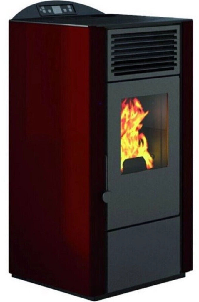 Stufa A Pellet Lory 9 Kw Rosso Scarico Poster.Super.Con Telecomando - Eva Calor