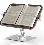 Supporto per libri per la lettura, sostegno per libri con base rotativa 360°, supporto per libri pieghevole, supporto per libri per cucina, libretto di ricette, libro per musica, supporto per laptop, libro di testo, supporto per libri
