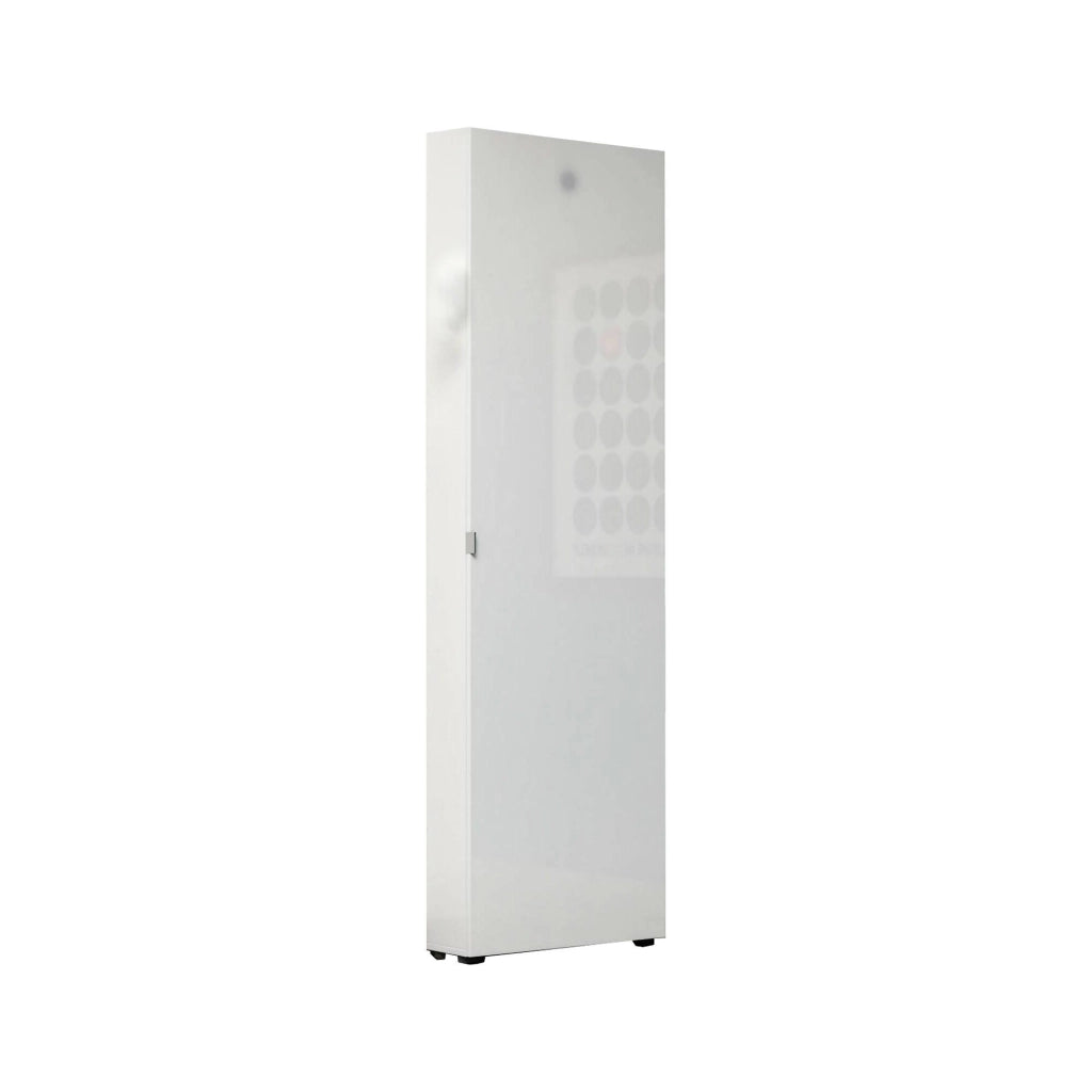 Ippolita, Armadio Multiuso 1 Anta 11 Ripiani Made in Italy, 60x200h cm Bianco Lucido