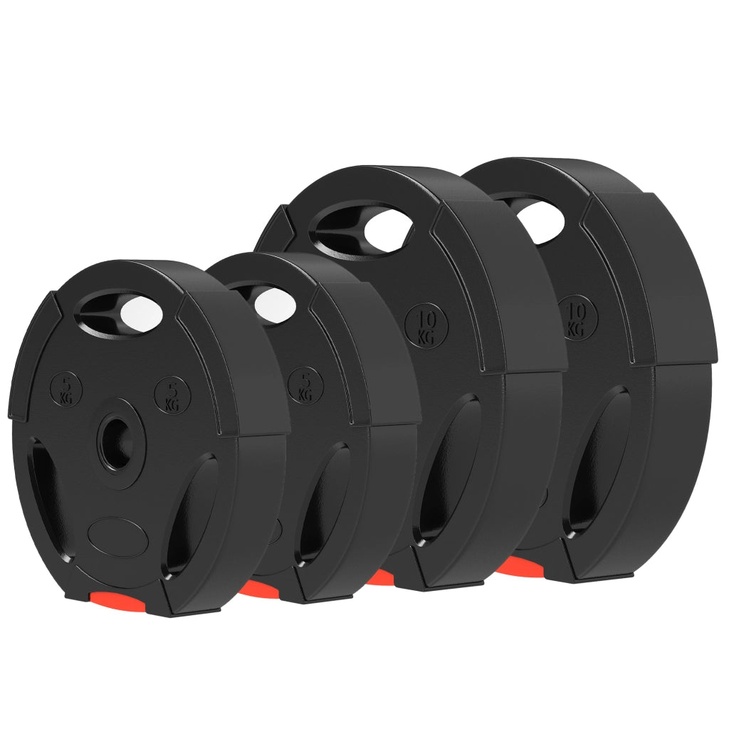 Kit Pesi ¨C zephmum ¨C 2 Dischi 10 kg e 2 Dischi 5 kg, Polipropilene Sabbia, Nero