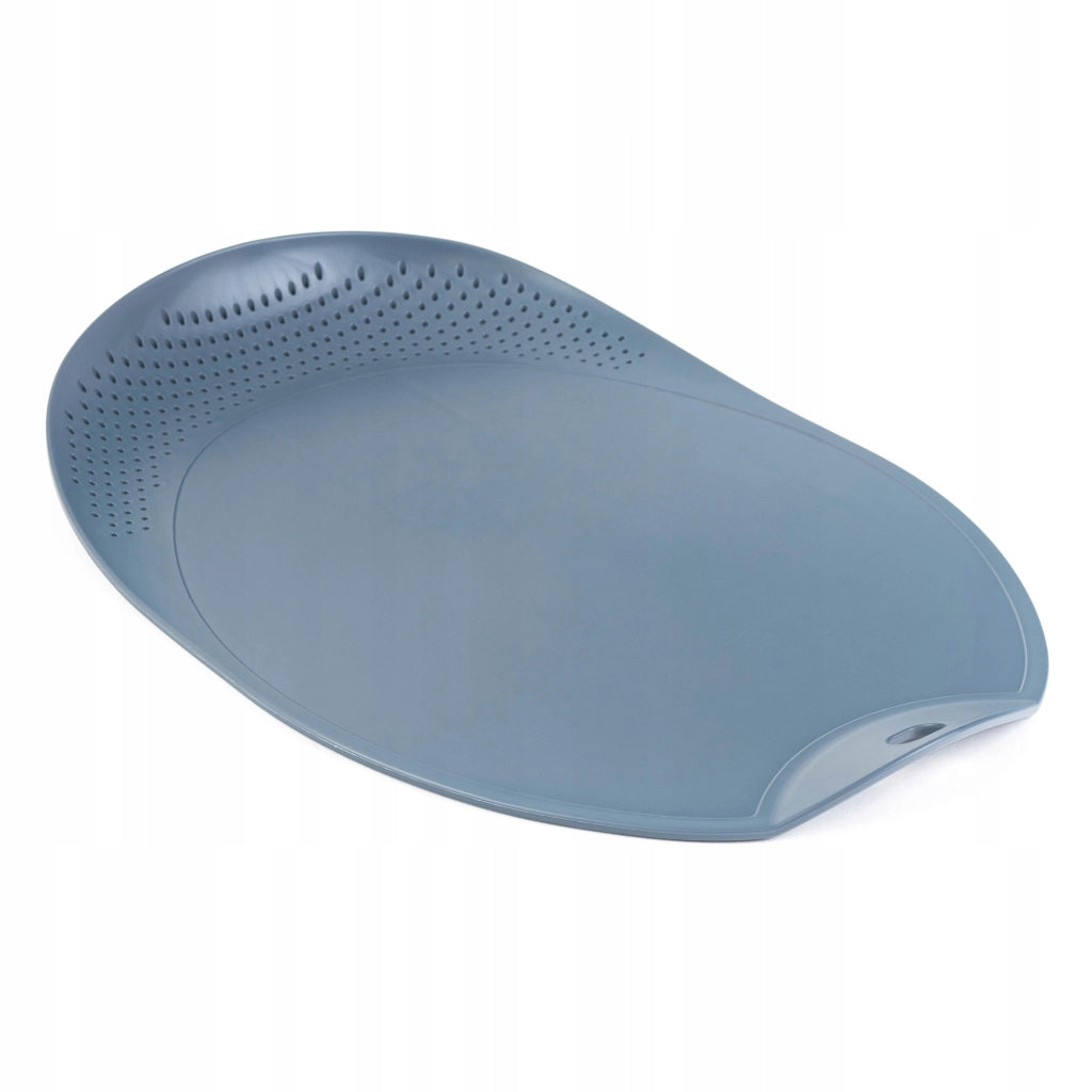 Tagliere da cucina in plastica KADAX con scolapiatti e manico, grigio, 38x25 cm