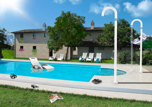 Doccia da Esterno Giardino Miscelatore e Lavapiedi Arkema Funny Yin Dove Grey