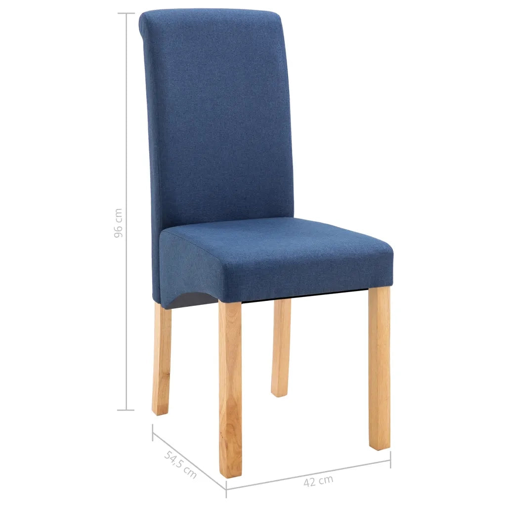 Sedie da Pranzo 4 pz Blu in Tessuto 249028
