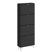 Armadio per le scarpe Helge Nero 60 x 166.7 cm 4 scomparti Vicco