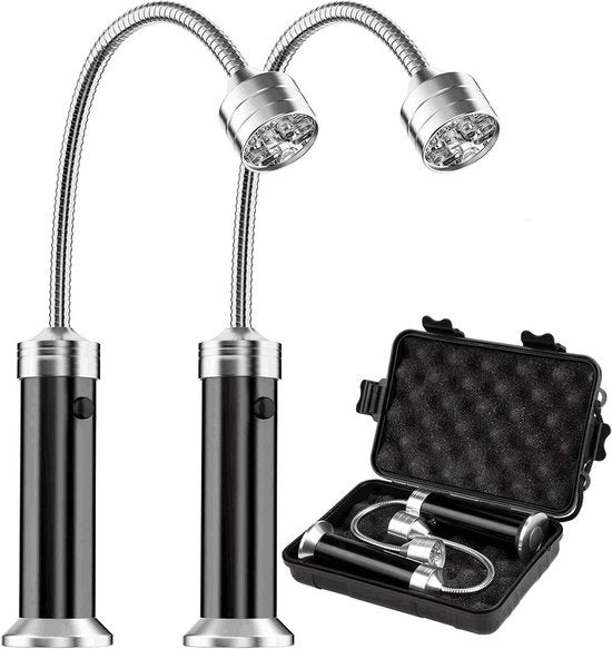 Kit di luci per barbecue a magnete Accessori per barbecue all'aperto 2 pezzi con angolo di rotazione 360° a batteria Operato in nero