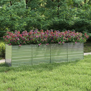Letto Rialzato Giardino 320x80x77 cm in Acciaio Zincato Argento cod mxl 53466