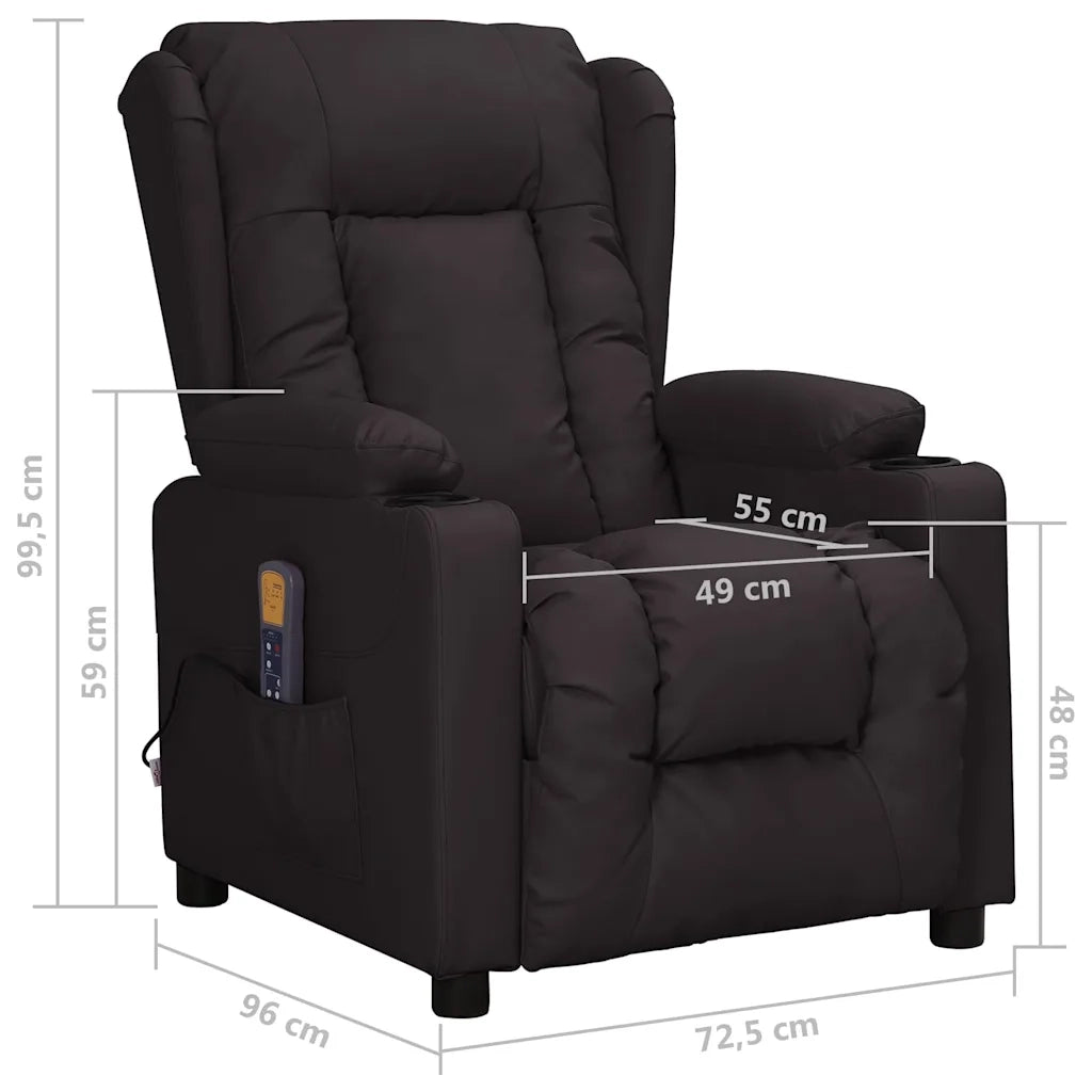Divano Sedia-Poltrona Massaggiante Nera in Similpelle 842636