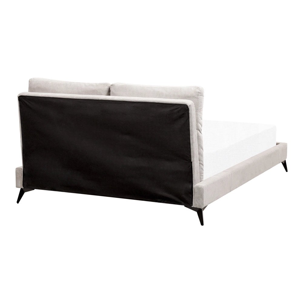 Letto imbottito moderno in velluto a coste beige 140 x 200 cm moderno elegante