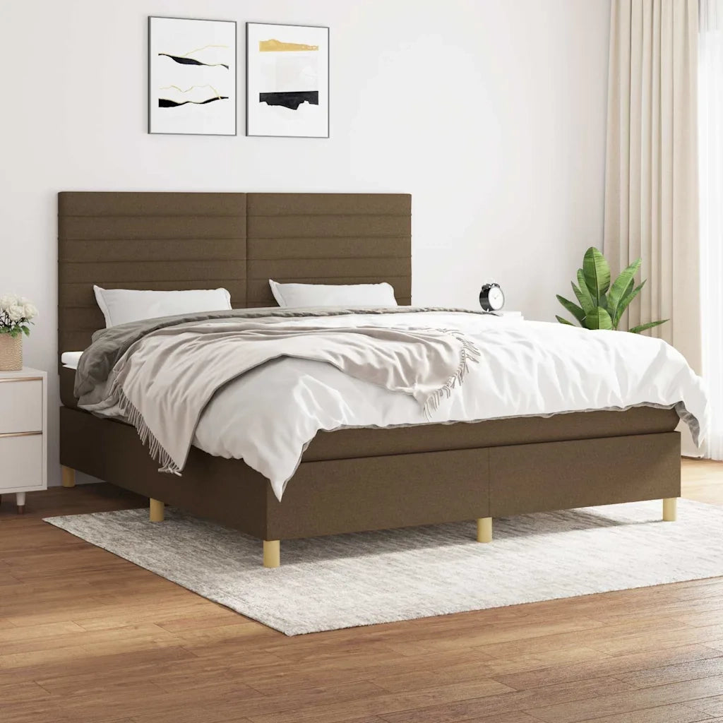 Giroletto a Molle con Materasso Marrone Scuro 180x200cm Tessutocod mxl 75755