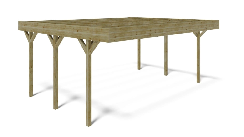 Tettoia posto auto coperto in legno 6.06x5.03 m - 30.48 m2 - CAR5 - ALTANKA