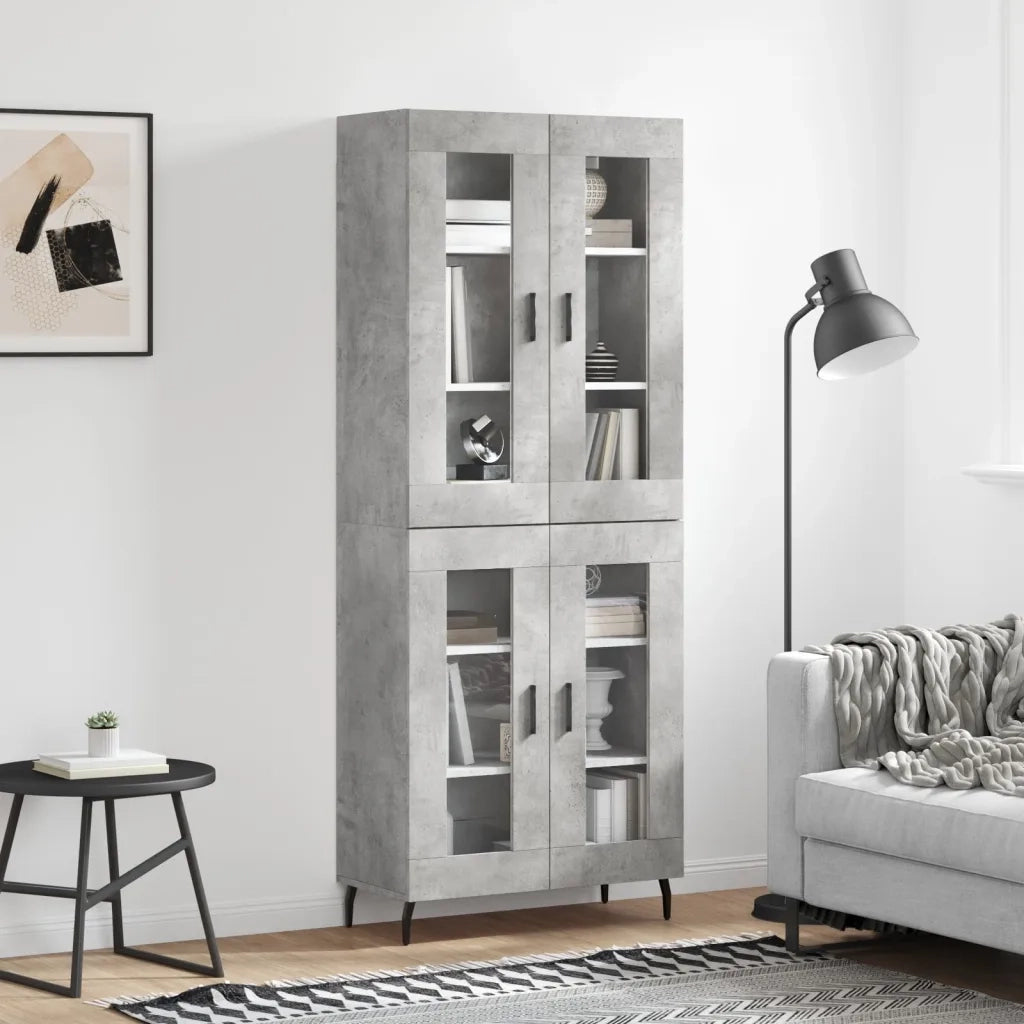 Credenza Grigio Cemento 69,5x34x180 cm in Legno Multistrato 3198293
