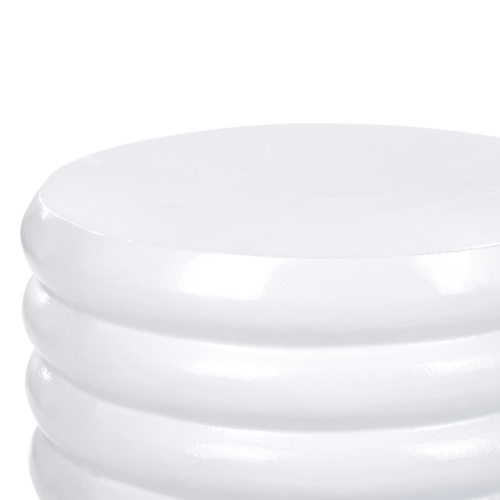 Tavolino da caffè decorativo in alluminio bianco e nero Tavolino da caffè decorativo Piccolo arredamento per il soggiorno ⌀ 33 cm
