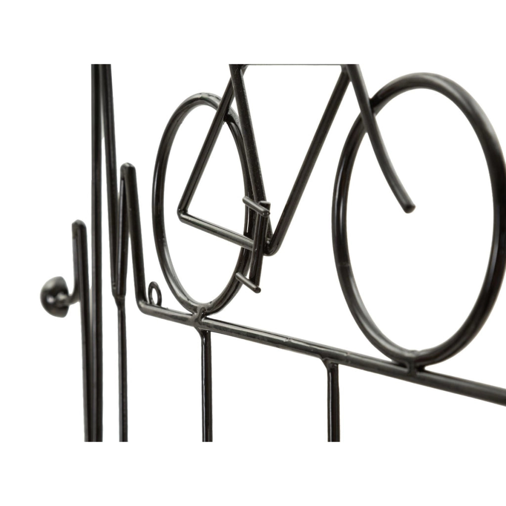 Appendiabiti da muro design Bicicletta in metallo nero
