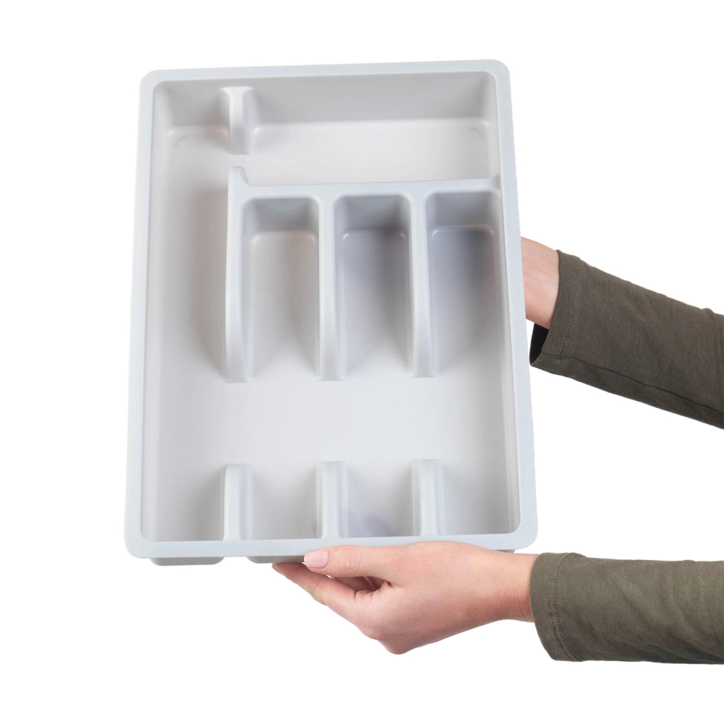 Inserto in plastica per cassetto KADAX, organizer per posate da cucina, grigio chiaro